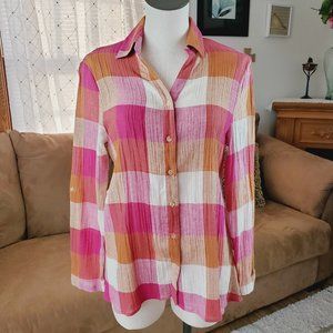 Baciano Cotton Linen Blend Blouse Size S New